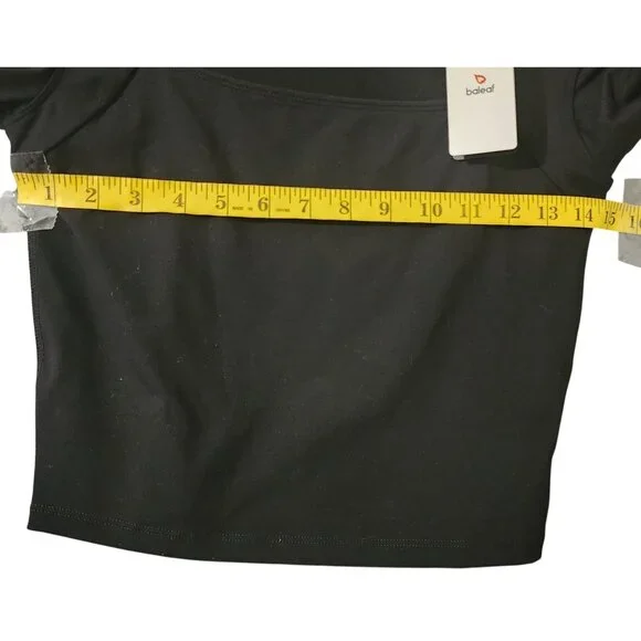 Set Of 3 Baleaf Long Sleeve Square Neck Crop Tops Black & Gray Womens Size S - Picture 11 of 15